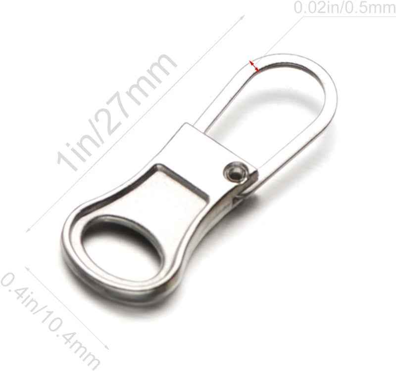 Mizeer Zipper Pulls for Jacket, Perfect for Small Hole Zippers, Detachable Small Zipper Pull Tab Replacement for Clothing Jackets Boots Purse 4PCS Silver - Image 2